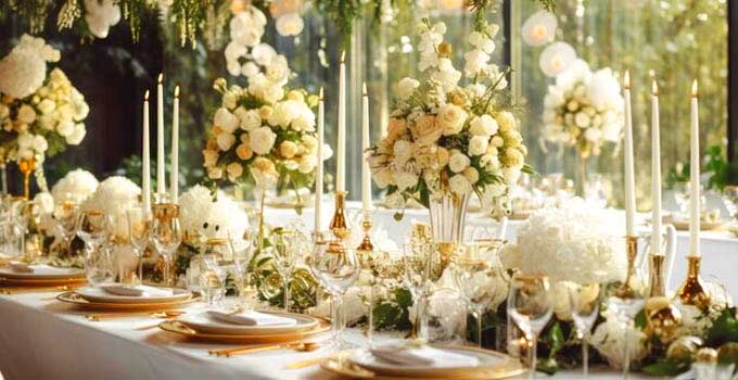 Den smukkeste bordpynt til bryllup